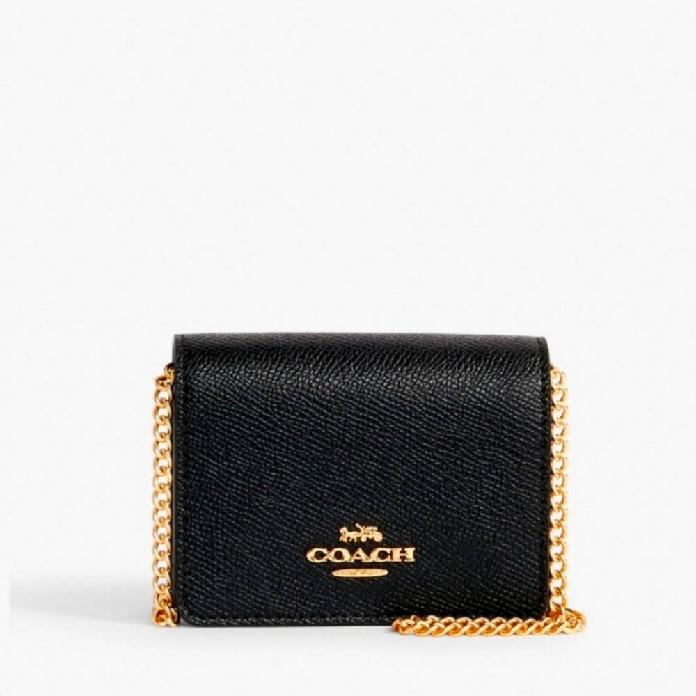 NWT Coach Mini Wallet on a Chain Black